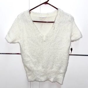 Y2k Fuzzy White Top